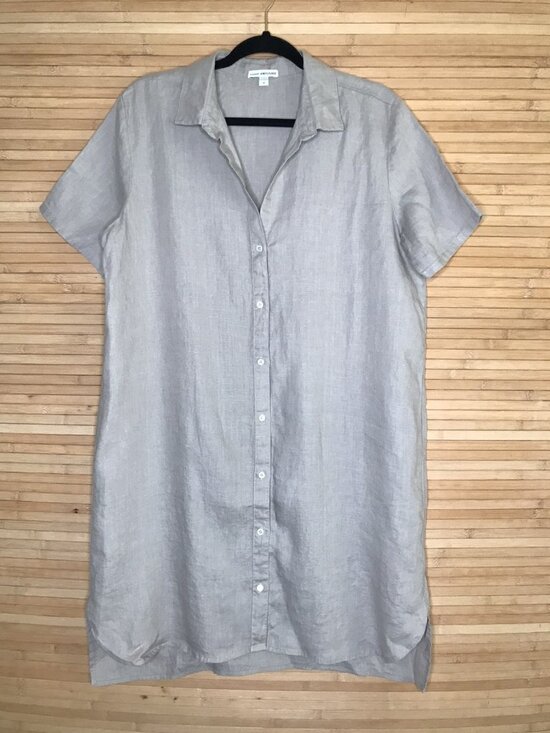 James Perse Dresses & Skirts - STANDARD JAMES PERSE 100% Linen Button Down Shirt Dress sand tan Size 4